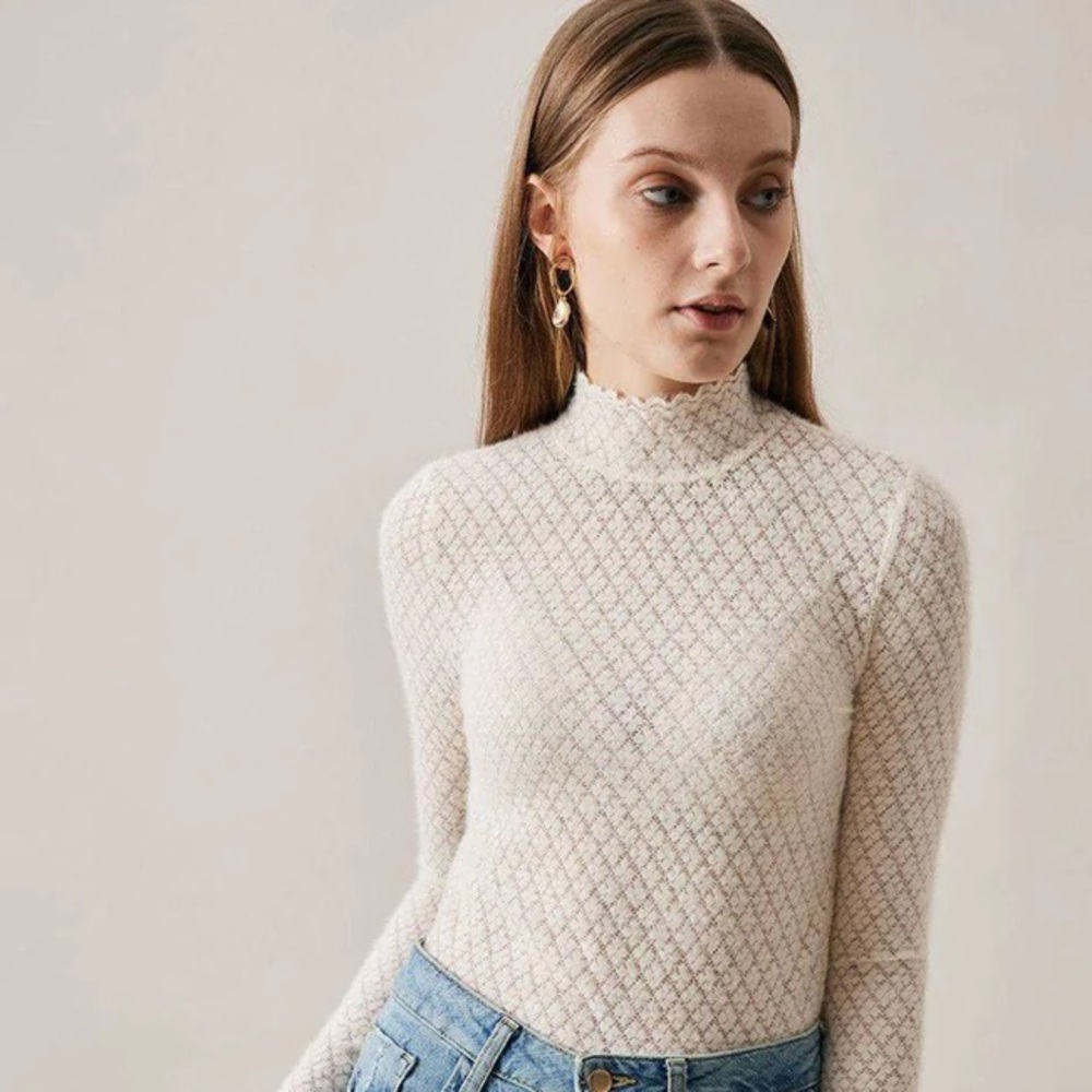 Floral See-Through Knitwear